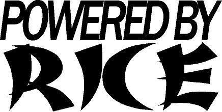 Powered by rice sticker decal