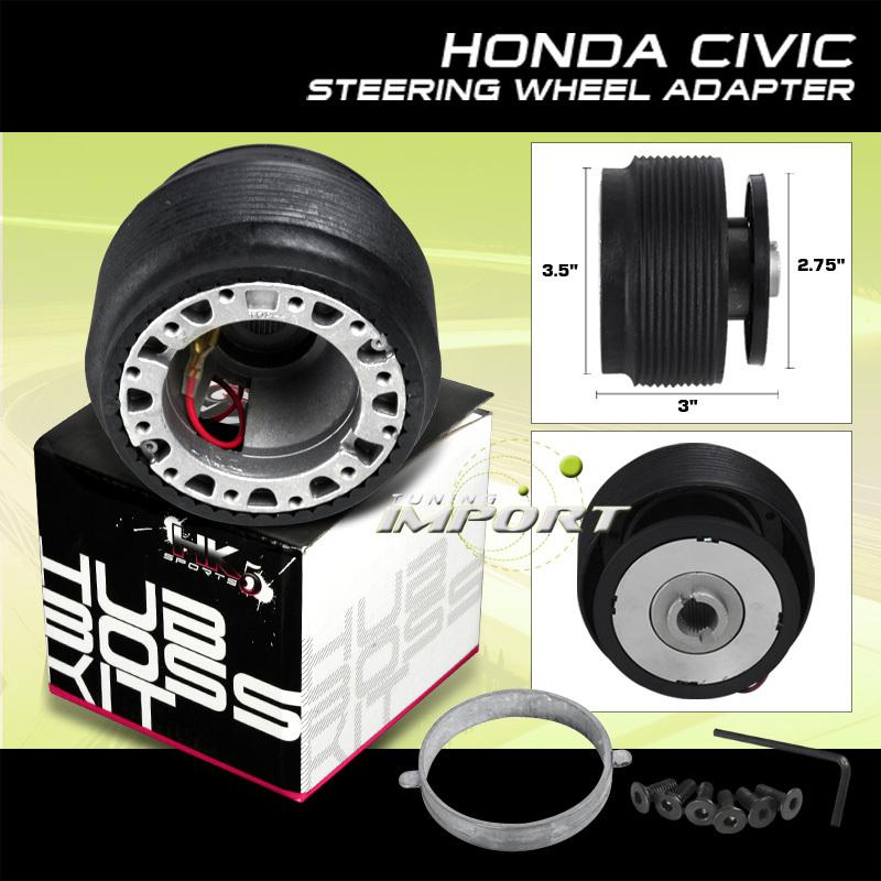 84-87 86 honda civic crx 3.5" 6 holes steering wheel hub adapter assembly kits