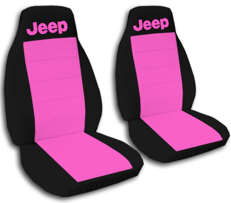 JEEP WRANGLER CAR SEAT COVERS RED & BLACK WITH WRITING JEEP FRONT SET, US $55.99, image 7