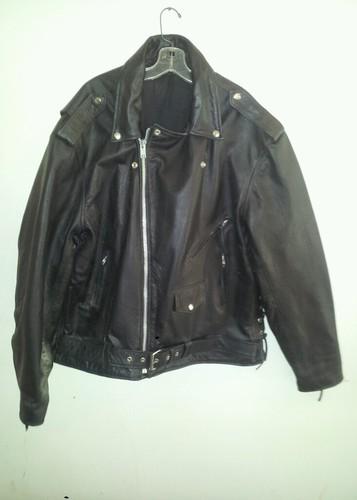 Leather biker jacket  black size58