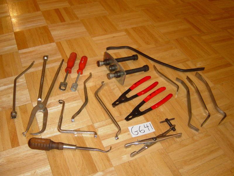 Mac tools 17 assorted brake tools pliers, wrenches, bleeders, spoons, spreaders