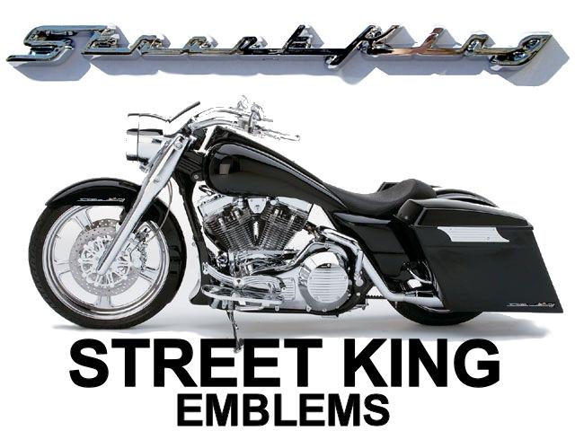 "street king" fender / saddlebag emblems for harley davidson road king roadking