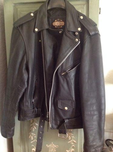 Motorcycle leather jacket black non harley