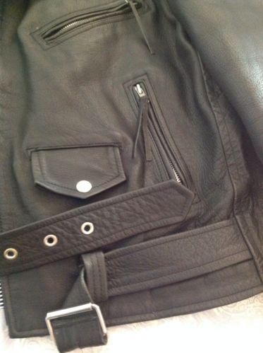 motorcycle leather jacket black Non Harley, US $99.00, image 10