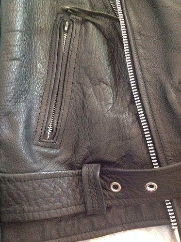 motorcycle leather jacket black Non Harley, US $99.00, image 11