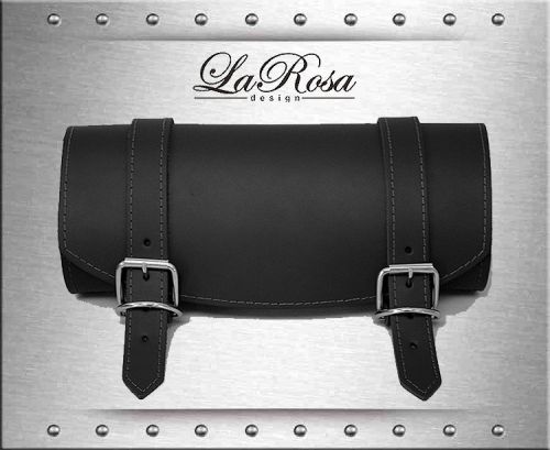 Larosa harley softail sportster dyna glide black leather front fork tool bag