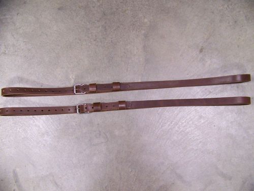 Leather luggage straps for luggage rack/carrier~~(2) set~~dark brown~~s.s buckle