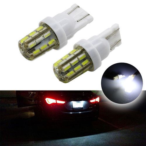 2pc led xenon white bulbs 24-smd t10 168 194 2825 for car license plate lights
