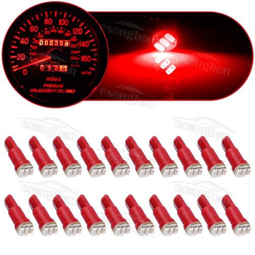 20x red t5 74 3014-smd car dashboard panel gauge led light bulbs lamp 12v