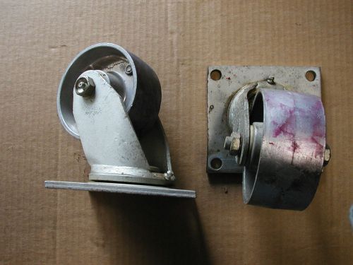 Set of two used swivel caster wheels
