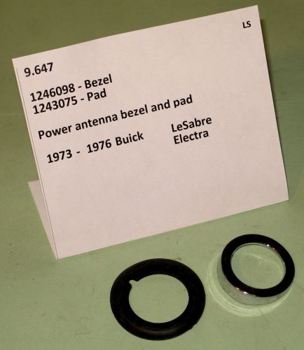 1973-1976 buick lesabre electra nos power antenna bezel &amp; pad 1246098