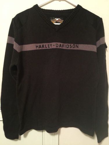 Harley davidson black sweater lg women's