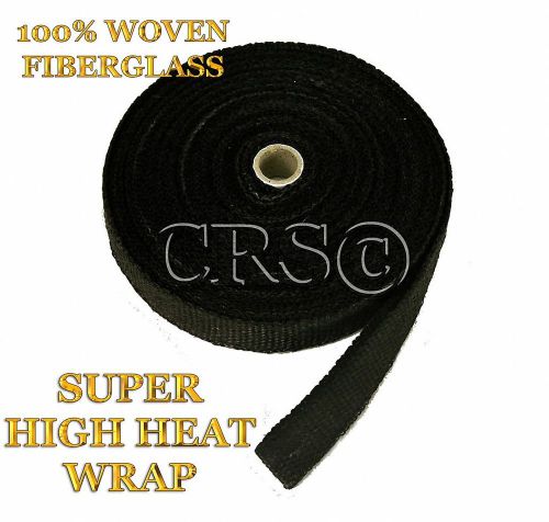 Black fiberglass motorcycle exhaust pipe wrap tape roll honda suzuki thermo b150