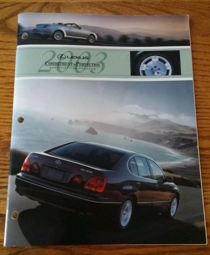 Lexus 2003 &#034;commitment to perfection&#034; certification program booklet rare
