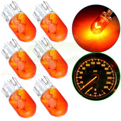 6 x 12v w5w  lane light yellow glass bulb original car halogen bulbs 5w t10 194