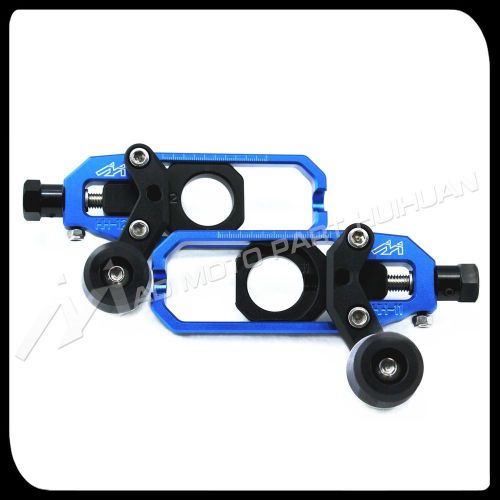 Chain adjuster with paddock bobbin kawasaki ninja zx6r 2009 - 2012 blue&amp;black