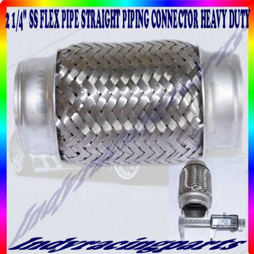 2 1/4" ss flex pipe straight piping connector 2.25 exhaust downpipe header cat