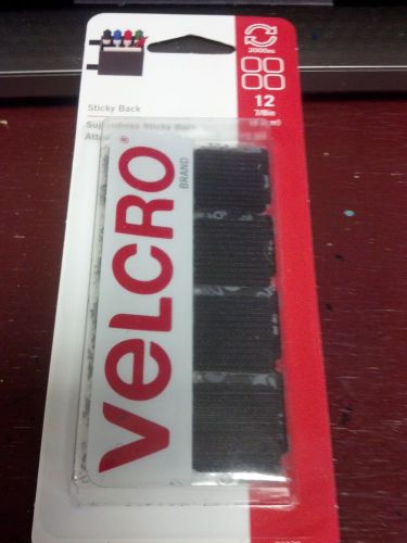 Velcro, industrial strength, heavy duty, black squares, 12 sets, 7/8 x 7/8
