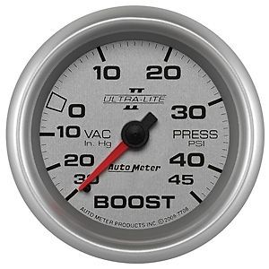 Auto meter 7708 ultra-lite ii series gauge 2-5/8&#034; boost/vacuum mechanical