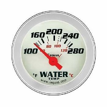Equus 1 - 1/2 inch white faced electrical water temperature gauge kit equus 8162
