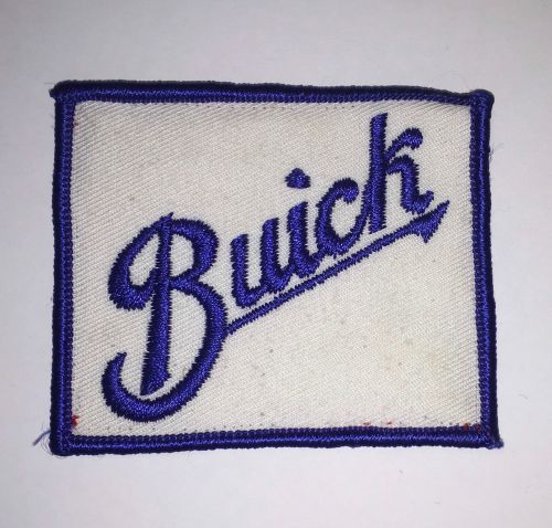 Vintage buick embroidered patch - blue on white - 2.875&#034; x 2.375&#034; (7.3cm x 6cm)