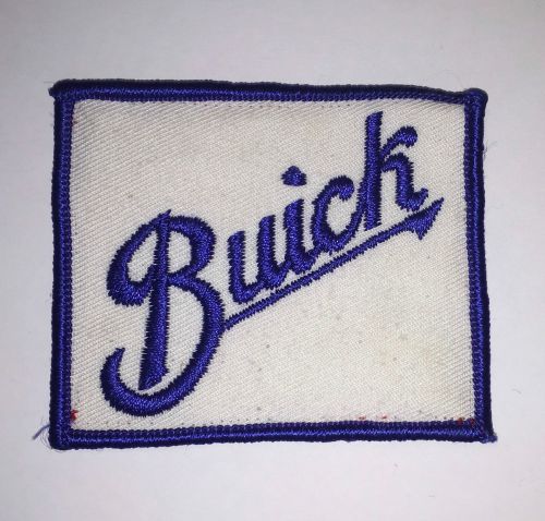 Vintage buick embroidered patch - blue on white - 2.875" x 2.375" (7.3cm x 6cm)