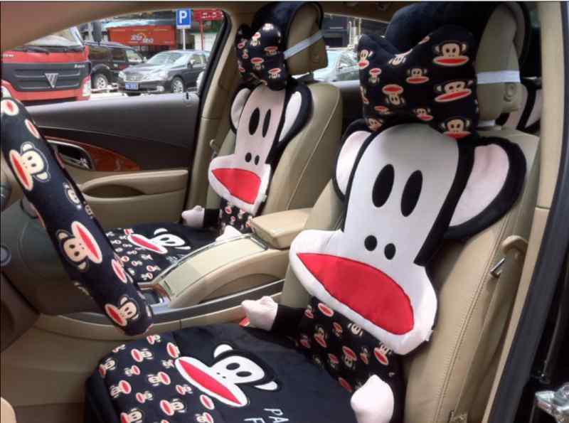 14pc-black mouth monkey cartoon design soft plush car seat cushion