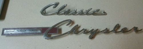 Vintage classic &amp; chruster car chrome plated script badge emblem