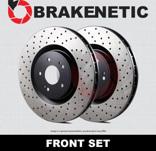 [front set] brakenetic premium cross drilled brake disc rotors bnp67070.cd
