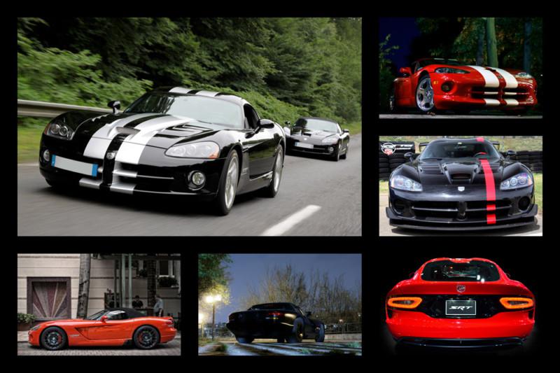 Dodge viper gts rt srt srt10 hd super car poster collage print multiple sizes