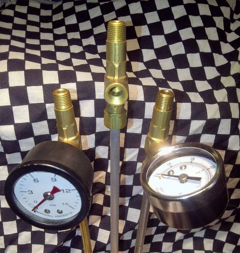 Harley oil pressure "brass tee" gauge adaptor sportster shovelhead pan &amp; others