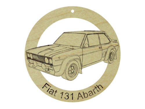 Fiat 131 abarth natural maple hardwood ornament sanded finish laser engraved