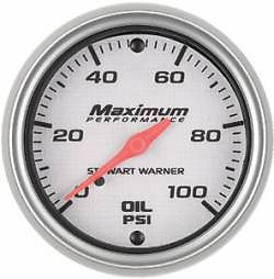 Stewart warner gauges 114519 2-1/16&#034; oil pressure silver