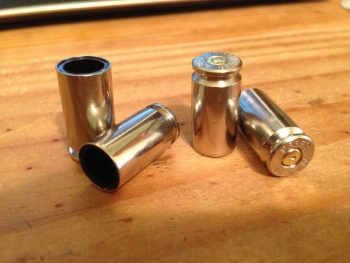 4 nickel 40 s&amp;w bullet cartridge tire valve stem caps - car truck atv (chrome)