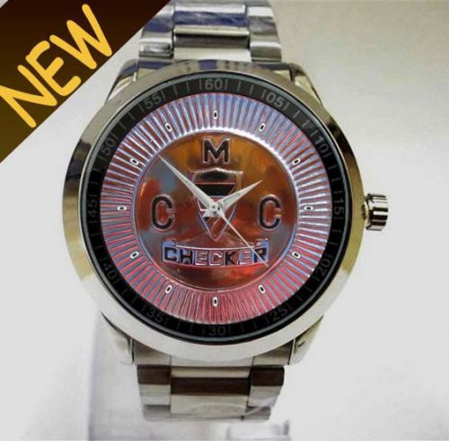 Checker motor corporation cmc taxi cab logo wristwatch