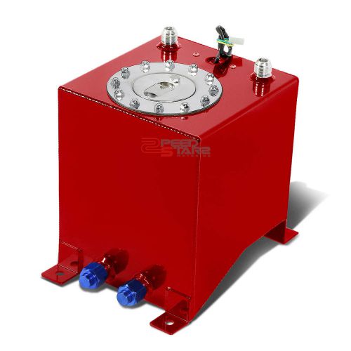 2.5 gallon/9.5l racing red aluminum gas fuel cell tank+level sender 8x8.25x10"