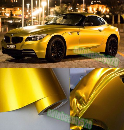 Optional - hot car satin matte metallic chrome vinyl wrap sticker film cbw gold