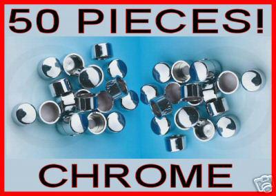 50 1/4" chrome bolt nut toppers covers caps harley bobber chopper custom
