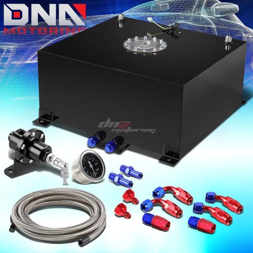 15.5 gallon/58l aluminum fuel cell tank+oil feed line+pressure regulator black