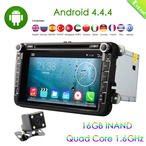 8" in-dash 2din android 4.4 quad core car dvd player radio gps navi for vw+cam