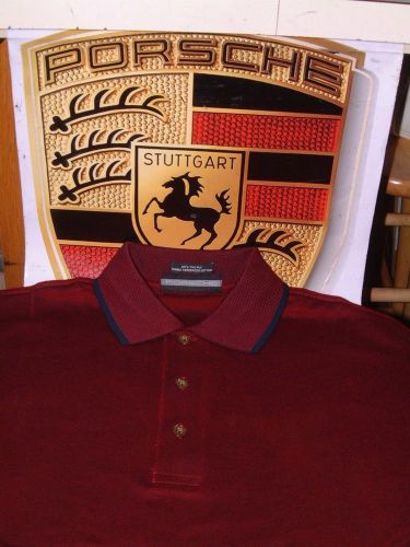 Porsche design nos burgundy bird's eye knit polo shirt usa:size s, euro m nibwt!