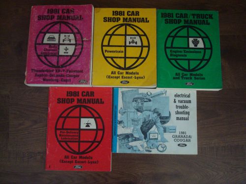 1981 thunderbird xr-7 fairmont zephyr granada cougar mustang capri  shop manuals