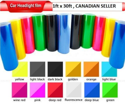 12 colors available ! vinyl wrap film tint - 1ft x 30ft - headlight taillight