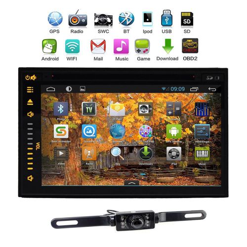 7" in dash 2din car dvd gps android 4.4 radio stereo wifi 3g bt ipod unit obd2