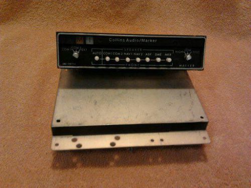 Collins audio panel w/marker beacon with tray -  amr350 audio/mkr