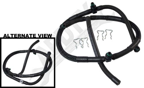 Apdty 015234 fuel line return kit w/clips 2004-09 duramax 6.6l diesel left bank