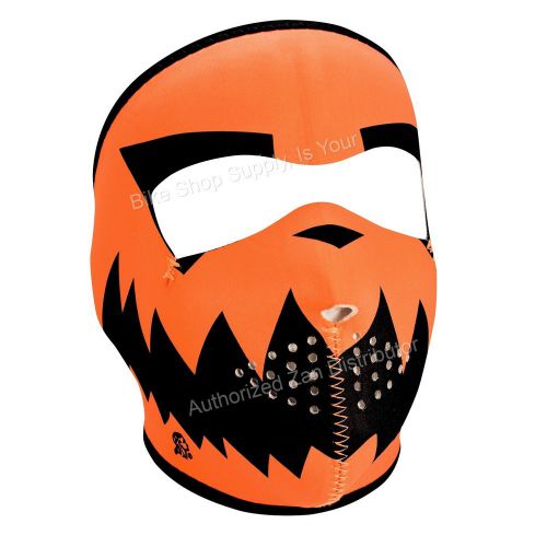 Zan headgear wnfm096b, neoprene full mask, skelly reverses to pumpkin facemask