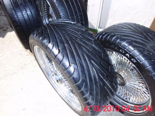 Wire wheeels w/knock-off adapters and tires