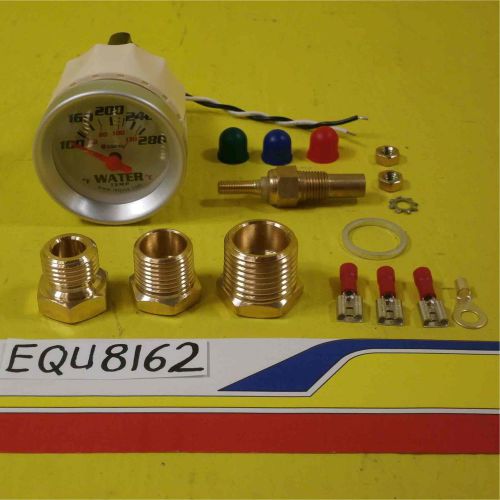 Equus 8162 1-1/2&#034; elec. water temp gauge 100-280f/40-130c white dial face 90 swe