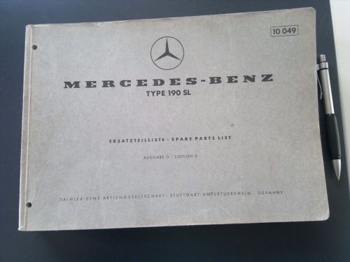 Purchase Mercedes-Benz 190 SL ERSATZTEILLISTE - SPARE PARTS LIST ...